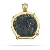 Atocha Coin with Gold Bezel reverse Habsburg Sheild